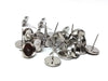 E088 - 10 pcs. Silver Tone Earring Posts Studs Settings Bezels Cabochons Tacks- 8mm Glue Pad Setting - Includes Rubber Backs!