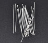 A003 - 100 pcs. Silver Plated Flat Head Pins - 50mm (2 inch) x 0.7mm 21 Gauge