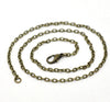 N065 - 12 pcs. Antique Bronze Textured Chain Link Necklaces 16" - (3.5mm x 2.5mm Links) - Lobster Clasps - Claw Clasps