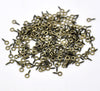 BA041A - 100 pcs. Bronze Screw Eyes Bails Top Drilled - 8mm x 4mm