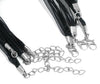 N033A - 15 pcs. Black Organza Ribbon Waxen Cord Necklaces- 17 inch