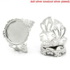 RB016 - 10 pcs. Silver Tone ADJUSTABLE Cabochon Setting Bezel RING bases settings - Ring Size 9 US - Glue Pad 16mm