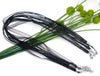 N033 - 100 pcs. Black Organza Ribbon Waxen Cord Necklaces - 17 inch