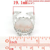RB016 - 10 pcs. Silver Tone ADJUSTABLE Cabochon Setting Bezel RING bases settings - Ring Size 9 US - Glue Pad 16mm