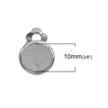 E162 - 10 pcs. Silver Tone Earring Clips Settings Hinged Bezels Cabochons - 10mm Glue Pad Setting