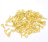 BA049A - 100 pcs. Gold Plated Screw Eyes Bails Top Drilled - 10mm x 4mm