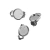 E162 - 10 pcs. Silver Tone Earring Clips Settings Hinged Bezels Cabochons - 10mm Glue Pad Setting