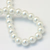 BD214 - 4mm White Glass Pearl Imitation Round Beads - 32 inch strand - Approx. 210 beads - Hole Size: 1mm