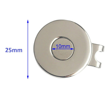 A008 - 2 pcs. Magnetic Golf Ball Marker Clips for Hats, Belts and Pockets - 25mm
