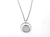 B116 - 3 pcs. 304 Stainless Steel Silver Tone Chain Necklaces - 20" (50.8cm) - 12mm Bezel - Ring Style