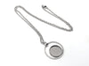 B116 - 3 pcs. 304 Stainless Steel Silver Tone Chain Necklaces - 20" (50.8cm) - 12mm Bezel - Ring Style