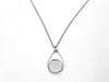 B117 - 3 pcs. 304 Stainless Steel Silver Tone Chain Necklaces - 20" (50.8cm) - 12mm Bezel - Teardrop Style