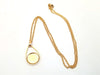 B118 - 3 pcs. 304 Stainless Steel Golden Chain Necklaces - 20" (50.8cm) - 12mm Bezel - Teardrop Style