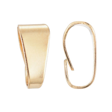 BA012 - 10 pcs. 304 Stainless Steel Gold Plated Pinch Clip Bails for Pendants and Beads - 7mm x 4mm - Hole: 6mm x 3mm