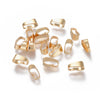 BA012 - 10 pcs. 304 Stainless Steel Gold Plated Pinch Clip Bails for Pendants and Beads - 7mm x 4mm - Hole: 6mm x 3mm