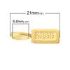 BA018 - 100 pcs. Gold Plated Rectangular Medium Glue On Bails - 21mm x 7mm