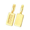 BA018 - 100 pcs. Gold Plated Rectangular Medium Glue On Bails - 21mm x 7mm