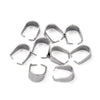 BA019 - 10 pcs. 304 Stainless Steel Silver Tone Pinch Clip Snap Bails for Pendants and Beads - 10mm x 7mm - Tarnish Resistant