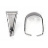 BA019 - 10 pcs. 304 Stainless Steel Silver Tone Pinch Clip Snap Bails for Pendants and Beads - 10mm x 7mm - Tarnish Resistant