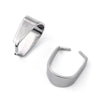 BA019 - 10 pcs. 304 Stainless Steel Silver Tone Pinch Clip Snap Bails for Pendants and Beads - 10mm x 7mm - Tarnish Resistant