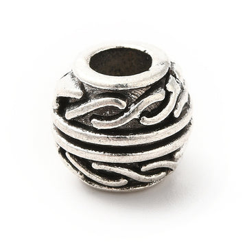 BD012 - 20 pcs Antique Silver Filigree Metal Rondelle Ball Spacer Beads - 11mm - Large Hole: 4.7mm - Fits European Cords and Paracord!