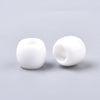 BD014 - 100 pcs White Smooth Barrel Spacer Beads - 9mm - Large Hole: 5mm - Fits European Cords and Paracord!