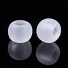 BD016 - Clear Acrylic Frosted Transparent Ball Spacer Beads - 10mm - Large Hole: 5mm - MATTE - Fits European Cords and Paracord!