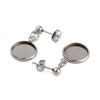 E017 -  10 pcs. 304 Stainless Steel Earring Dangle Hooks Settings Bezels Cabochons - 12mm to 20mm Glue Pad Settings - Assortment