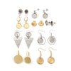 E017 -  10 pcs. 304 Stainless Steel Earring Dangle Hooks Settings Bezels Cabochons - 12mm to 20mm Glue Pad Settings - Assortment
