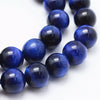 BD050 - 48 pcs Tiger Eye Black and Blue Swirl Round Beads - 8mm - Hole Size: 1mm - 15" Strand