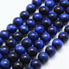 BD050 - 48 pcs Tiger Eye Black and Blue Swirl Round Beads - 8mm - Hole Size: 1mm - 15" Strand