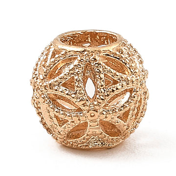 BD055 - 10 pcs. KC Gold Metal Filigree Floral Ball Spacer Beads - 10mm - Large Hole: 4.5mm - Fits European Cords and Paracord!