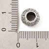 BD075 - 50 pcs. Antique Silver Metal Textured Round Ball Spacer Beads - 10mm - Large Hole: 5mm - Fits European Cords and Paracord!