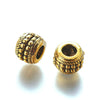 BD175 - 50 pcs Antique Gold Carved METAL Rondelle Beads - 9mm x 7mm - Large Hole: 4.5mm - Fits Paracord and European Cords!