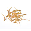 BD185 - Golden Noodle Twisted Textured Pattern Tube Long Thin Curved Beads - 35mm x 2mm (1.38" x 0.08")