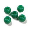 BD220 - 10 pcs Green Smooth Gemstone Natural Stone Round Spacer Beads - Dyed Jade - 12mm - Large Hole: 5.5mm - Fits European Cords and Paracord!