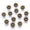 BD266 - 100 pcs Antique Bronze Snowflake Daisy Spacer Beads- 4.5mm x 1.5mm - Hole Size: 1mm