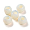 BD280 - 10 pcs White Smooth Gemstone Natural Stone Round Spacer Beads - Opalite - 12mm - Large Hole: 5.5mm - Fits European Cords and Paracord!