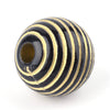BD299 - 60 pcs Gold and Black Acrylic Round Striped Spacer Beads - 19mm - Fits Paracord and European Cords! Hole Size: 5mm