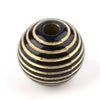 BD299 - 60 pcs Gold and Black Acrylic Round Striped Spacer Beads - 19mm - Fits Paracord and European Cords! Hole Size: 5mm