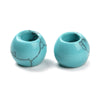 BD307 - 10 pcs Synthetic Turquoise Smooth Round Spacer Beads - 12mm - Large Hole: 5.5mm - Fits European Cords and Paracord!