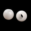 BD329 - 10 pcs White Smooth Gemstone Natural Stone Round Spacer Beads - Jade - 12mm - Large Hole: 5.5mm - Fits European Cords and Paracord!