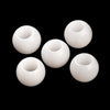 BD329 - 10 pcs White Smooth Gemstone Natural Stone Round Spacer Beads - Jade - 12mm - Large Hole: 5.5mm - Fits European Cords and Paracord!