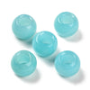 BD348 - 10 pcs Blue Smooth Gemstone Natural Stone Round Spacer Beads - Jade - 12mm - Large Hole: 5.5mm - Fits European Cords and Paracord!