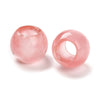 BD395 - 10 pcs Pink Smooth Gemstone Natural Stone Round Spacer Beads - Cherry Quartz - 12mm - Large Hole: 5.5mm - Fits European Cords and Paracord!