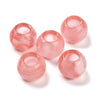 BD395 - 10 pcs Pink Smooth Gemstone Natural Stone Round Spacer Beads - Cherry Quartz - 12mm - Large Hole: 5.5mm - Fits European Cords and Paracord!