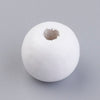 BD413 - 100 pcs White Wooden Wood Round Spacer Beads – 14mm - Hole: 3.5mm