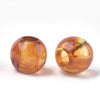 BD440 - 100 pcs Amber Acrylic Imitation Gemstone Rondelle Ball Spacer Beads - 10mm - Large Hole: 5mm - Fits European Cords and Paracord!