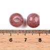 BD441 - 10 pcs Pink Strawberry Quartz - Natural Gemstone - 10mm - Large Hole: 5mm - Fits European Cords and Paracord!
