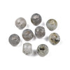 BD446 - 10 pcs Gray Labradorite - Natural Gemstone - 10mm - Large Hole: 5mm - Fits European Cords and Paracord!
